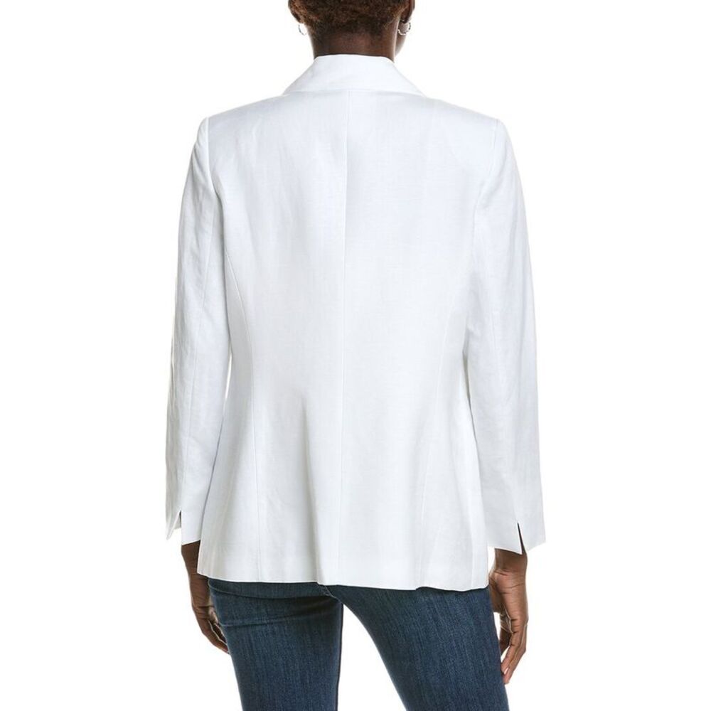 Anne Klein Womens  Linen-Blend Blazer, White - Picture 2 of 3
